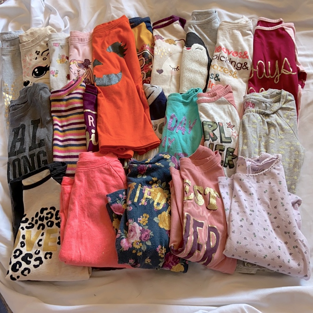 22 pack long sleeve toddler girl shirts- size 4T